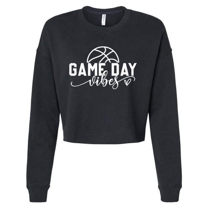 Basketball Game Day Vibes Basketball Cropped Pullover Crew