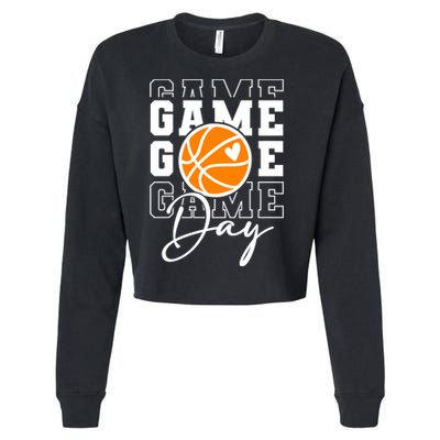 Basketball Game Day Gift Cropped Pullover Crew
