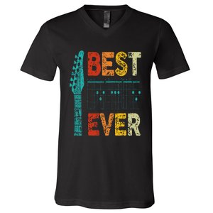 Best Guitar Dad Ever Chords Best Dad Guitar Guitar Dad V-Neck T-Shirt