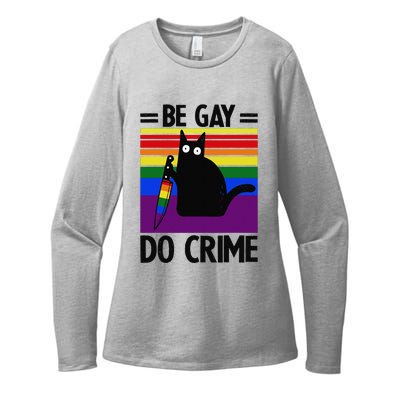 Be Gay Do Crime Cat LGBT Flag Womens CVC Long Sleeve Shirt