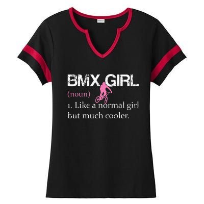 BMX Girl Definition Funny BMX Women Rider Cool Biking Ladies Halftime Notch Neck Tee