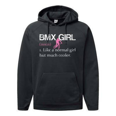 BMX Girl Definition Funny BMX Women Rider Cool Biking Performance Fleece Hoodie