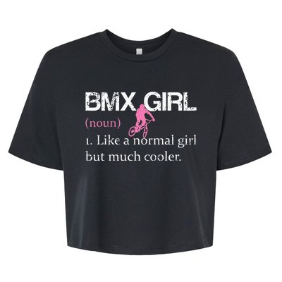 BMX Girl Definition Funny BMX Women Rider Cool Biking Bella+Canvas Jersey Crop Tee