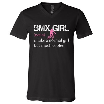 BMX Girl Definition Funny BMX Women Rider Cool Biking V-Neck T-Shirt