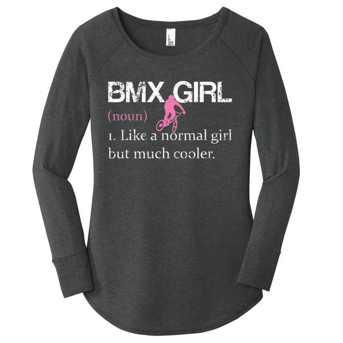 BMX Girl Definition Funny BMX Women Rider Cool Biking Women's Perfect Tri Tunic Long Sleeve Shirt