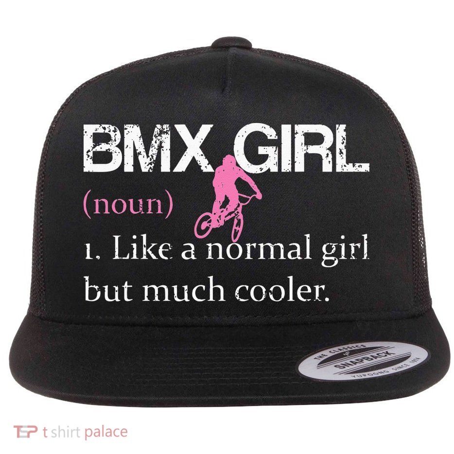 BMX Girl Definition Funny BMX Women Rider Cool Biking Flat Bill Trucker Hat