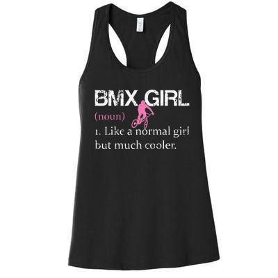 BMX Girl Definition Funny BMX Women Rider Cool Biking Women's Racerback Tank