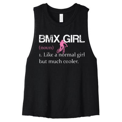 BMX Girl Definition Funny BMX Women Rider Cool Biking Women's Racerback Cropped Tank