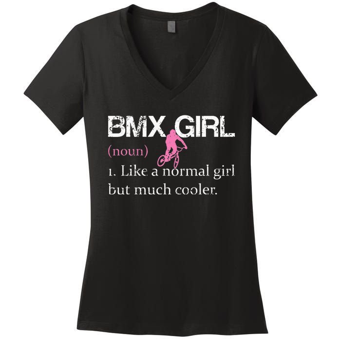 BMX Girl Definition Funny BMX Women Rider Cool Biking Women's V-Neck T-Shirt