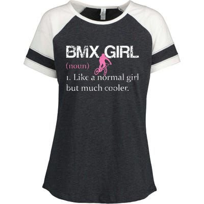 BMX Girl Definition Funny BMX Women Rider Cool Biking Enza Ladies Jersey Colorblock Tee