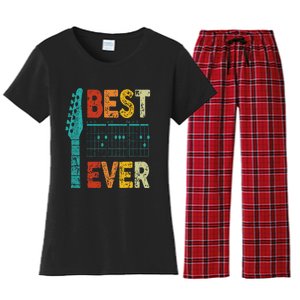 Best Guitar Dad Ever Chords Best Dad Guitar Guitar Dad Women's Flannel Pajama Set