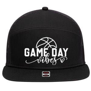 Basketball Game Day Vibes Basketball Mom Life Game Day 7 Panel Mesh Trucker Snapback Hat