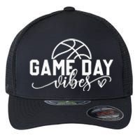 Basketball Game Day Vibes Basketball Mom Life Game Day Flexfit Unipanel Trucker Cap