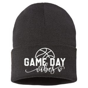 Basketball Game Day Vibes Basketball Mom Life Game Day Sustainable Knit Beanie