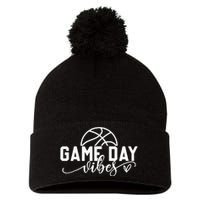 Basketball Game Day Vibes Basketball Mom Life Game Day Pom Pom 12in Knit Beanie