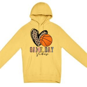 Basketball Game Day Vibes Leopart Gift Cool Gift Premium Pullover Hoodie