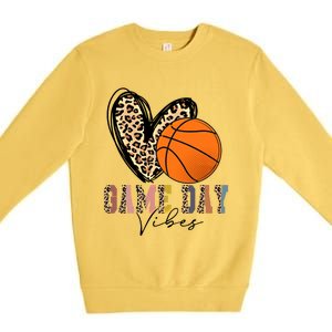 Basketball Game Day Vibes Leopart Gift Cool Gift Premium Crewneck Sweatshirt