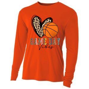 Basketball Game Day Vibes Leopart Gift Cool Gift Cooling Performance Long Sleeve Crew