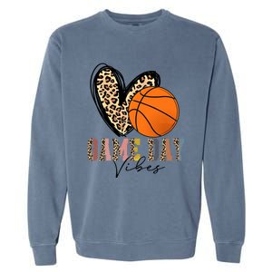 Basketball Game Day Vibes Leopart Gift Cool Gift Garment-Dyed Sweatshirt