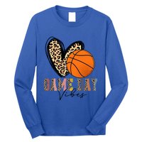 Basketball Game Day Vibes Leopart Gift Cool Gift Long Sleeve Shirt