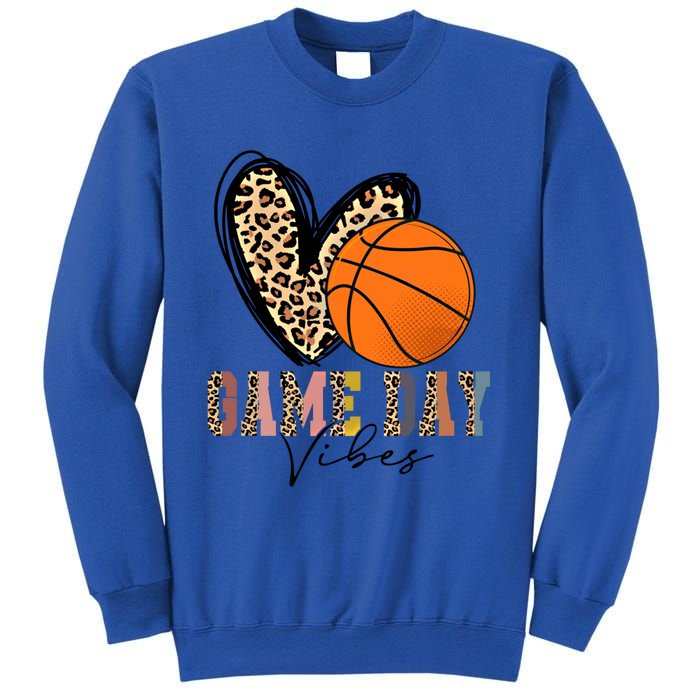 Basketball Game Day Vibes Leopart Gift Cool Gift Sweatshirt