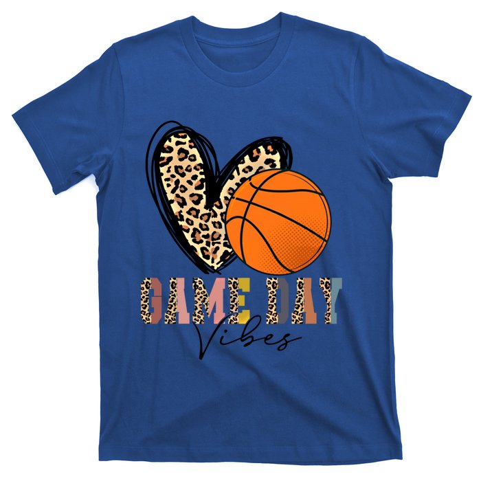 Basketball Game Day Vibes Leopart Gift Cool Gift T-Shirt