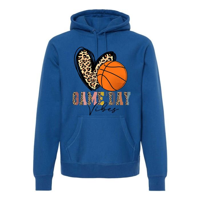 Basketball Game Day Vibes Leopart Gift Cool Gift Premium Hoodie