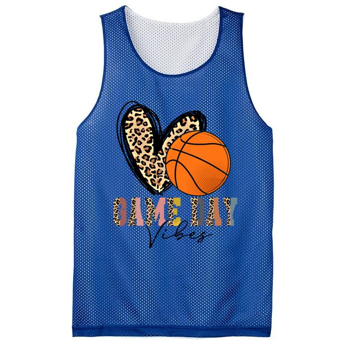 Basketball Game Day Vibes Leopart Gift Cool Gift Mesh Reversible Basketball Jersey Tank