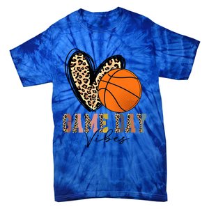 Basketball Game Day Vibes Leopart Gift Cool Gift Tie-Dye T-Shirt