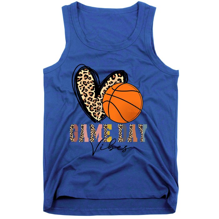 Basketball Game Day Vibes Leopart Gift Cool Gift Tank Top