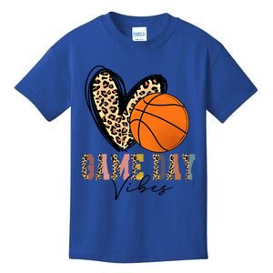 Basketball Game Day Vibes Leopart Gift Cool Gift Kids T-Shirt