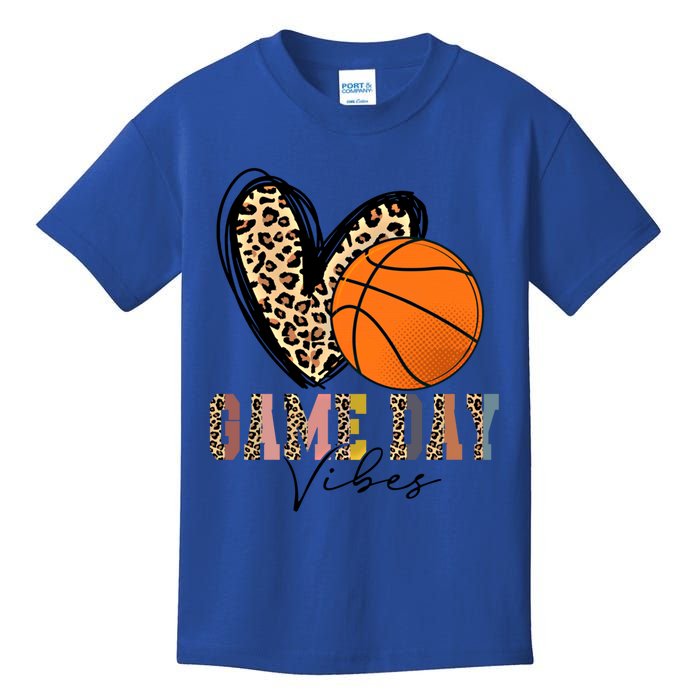 Basketball Game Day Vibes Leopart Gift Cool Gift Kids T-Shirt