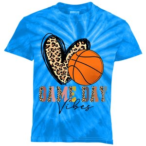 Basketball Game Day Vibes Leopart Gift Cool Gift Kids Tie-Dye T-Shirt