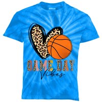 Basketball Game Day Vibes Leopart Gift Cool Gift Kids Tie-Dye T-Shirt