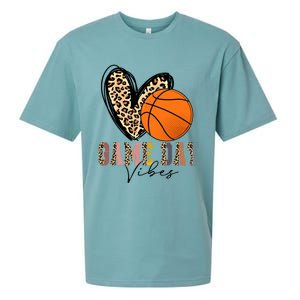 Basketball Game Day Vibes Leopart Gift Cool Gift Sueded Cloud Jersey T-Shirt