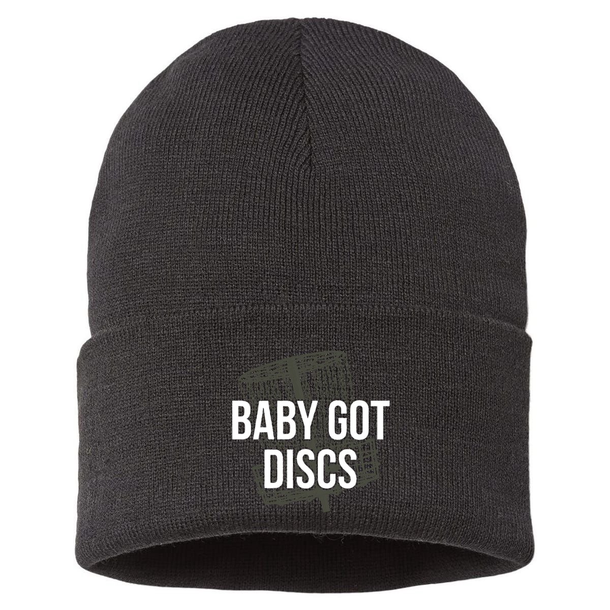 Baby Got Discs Funny Disc Golf Humor Golfer Sustainable Knit Beanie