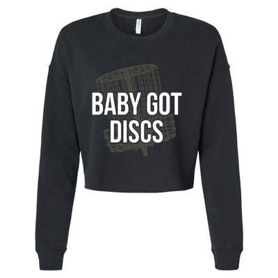 Baby Got Discs Funny Disc Golf Humor Golfer Cropped Pullover Crew