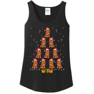 Brussels Griffon Dog Santa Hat Xmas Lights Christmas Tree Ladies Essential Tank