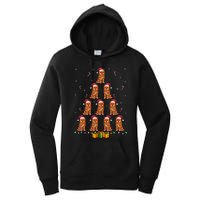 Brussels Griffon Dog Santa Hat Xmas Lights Christmas Tree Women's Pullover Hoodie