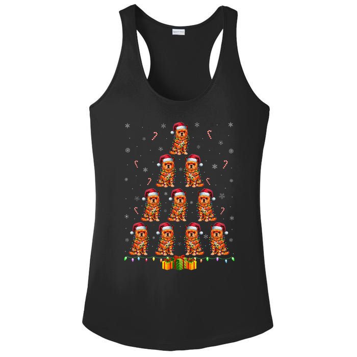 Brussels Griffon Dog Santa Hat Xmas Lights Christmas Tree Ladies PosiCharge Competitor Racerback Tank