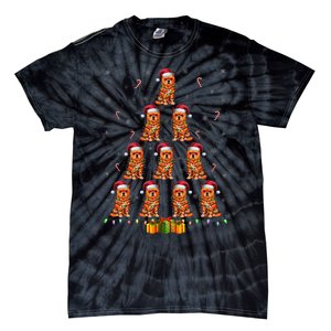 Brussels Griffon Dog Santa Hat Xmas Lights Christmas Tree Tie-Dye T-Shirt