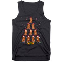 Brussels Griffon Dog Santa Hat Xmas Lights Christmas Tree Tank Top