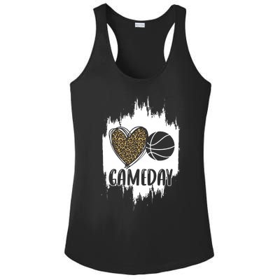 Basketball Game Day Leopard Cheetah Basketball Lover Gift Ladies PosiCharge Competitor Racerback Tank