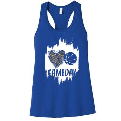 Basketball Game Day Leopard Cheetah Basketball Lover Gift Women's Racerback Tank