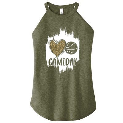 Basketball Game Day Leopard Cheetah Basketball Lover Gift Women's Perfect Tri Rocker Tank