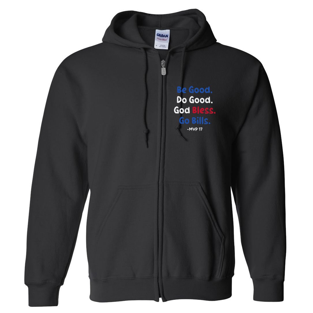 Be Good Do Good God Bless Go Bill Full Zip Hoodie