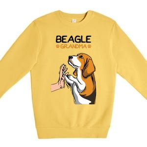 Beagle Grandma Dog Mom Grandmother Mothers Day Premium Crewneck Sweatshirt