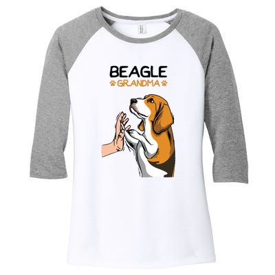 Beagle Grandma Dog Mom Grandmother Mothers Day Women's Tri-Blend 3/4-Sleeve Raglan Shirt