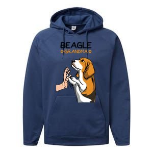 Beagle Grandma Dog Mom Grandmother Mothers Day Performance Fleece Hoodie