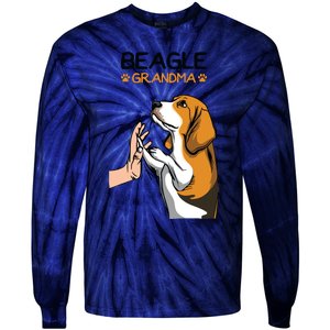 Beagle Grandma Dog Mom Grandmother Mothers Day Tie-Dye Long Sleeve Shirt